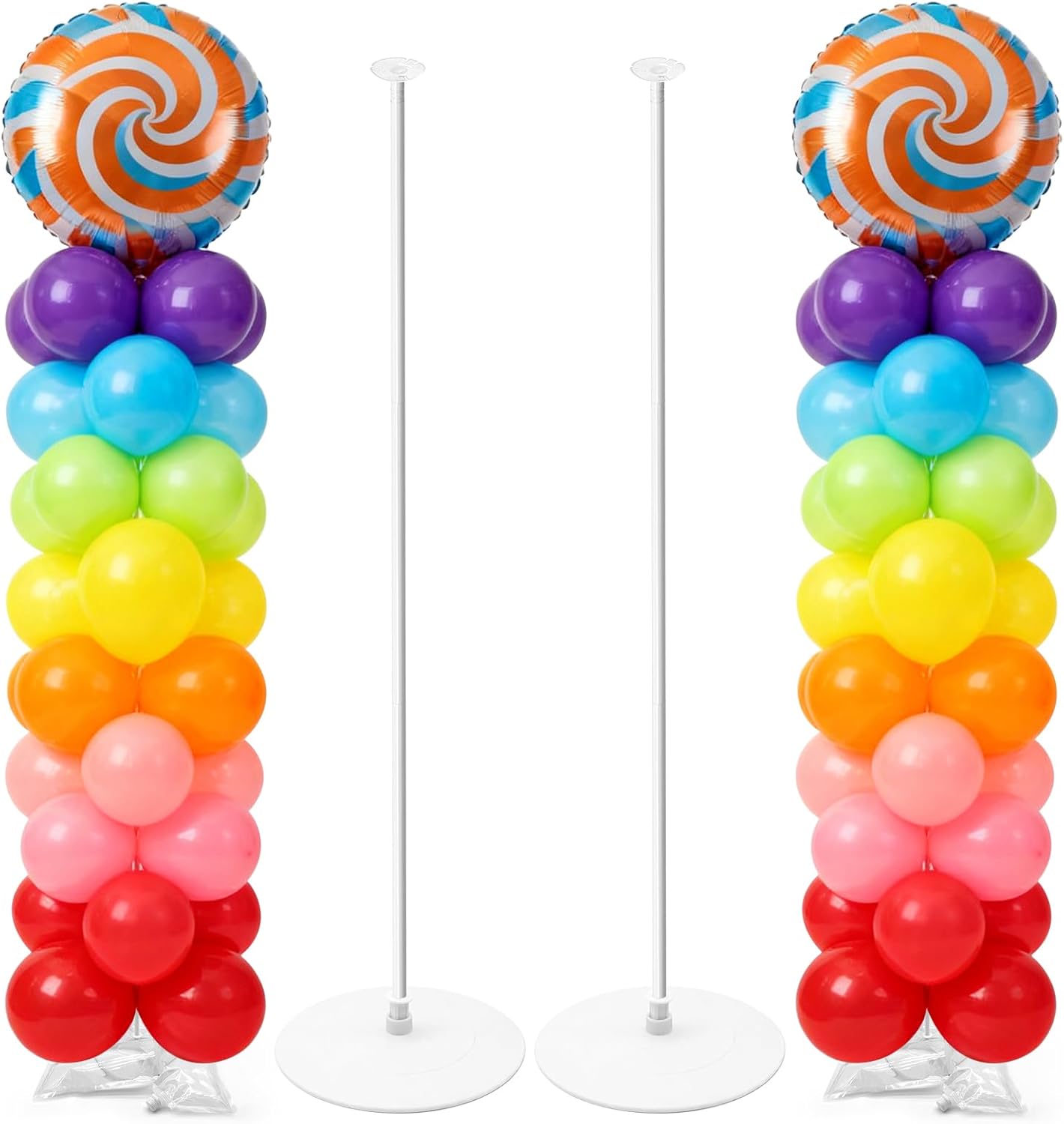 Tamodan 2026 Upgraded and Reinforced Balloon Column Kit Set of 2, 79 Inch Balloon Tower Reusable Metal Spiral Design, Balloon Stands for Floor Weddings, Baby Showers & Balloons Not Included.