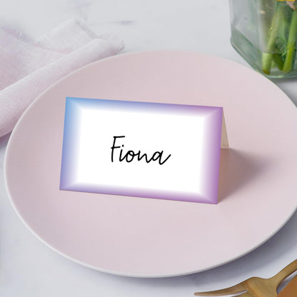 Gold Foil Border Place Cards, Set of 25 Tent Name Cards for Table Setting, Food Label for Wedding, Baby Shower, Birthday Dinner Party Supplies -010