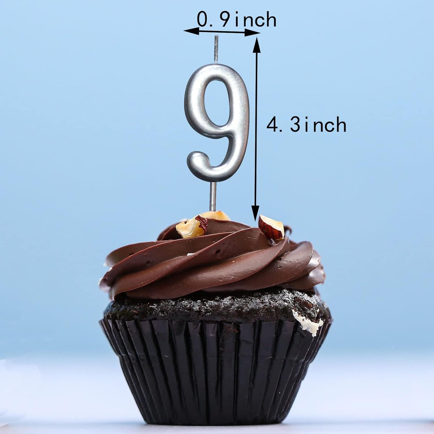 10 Pieces Birthday Numeral Candles, Cake Numeral Candle for Cake Decoration, Number 0-9 Cake Topper Candles Number 0 1 2 3 4 5 6 7 8 9 for Birthday Wedding Anniversary Party Celebration, Black
