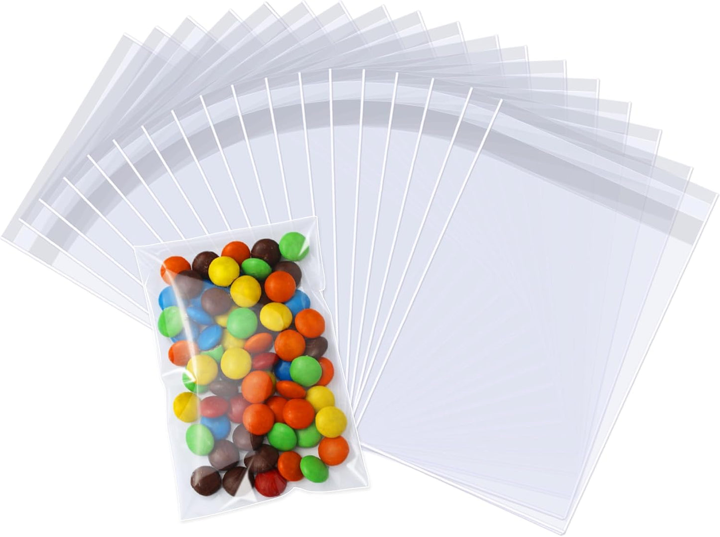 PigPotParty Cookie Bags 4''x 6", 100 Pcs Self Sealing Cellophane Treat Bags, Small Clear Plastic Goodie Bag for Gift, Snack, Party Favor, Candy