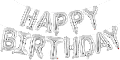 Happy Birthday Balloons Banner, Foil Balloon Personalized Name Letters Balloons Sign Birthday Party Decorations for Women Men Boys Girls Cream
