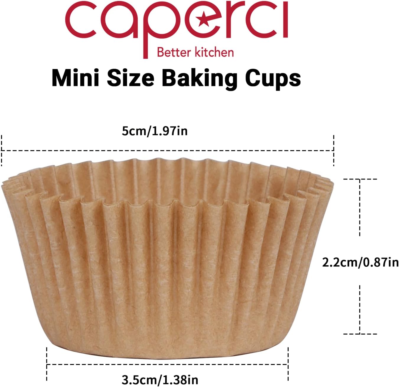 Caperci 500 Count Mini Cupcake Liners White Muffin Liners Greaseproof No Smell Small Cupcake Wrappers Baking Cups