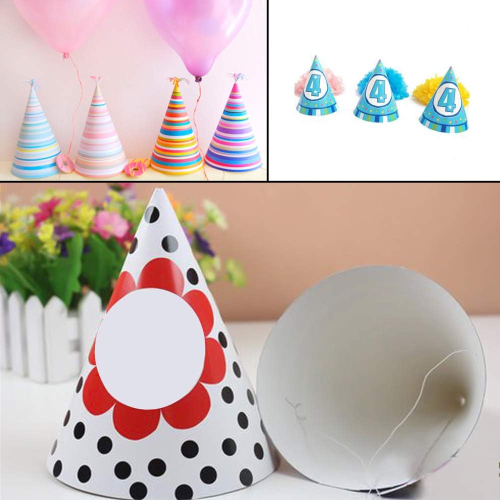 WEOXPR White Paper Party Hats for Birthday,Decorative Bulk Cone Hat for Adults Art DIY, Halloween Supplies（10/20/40/60）