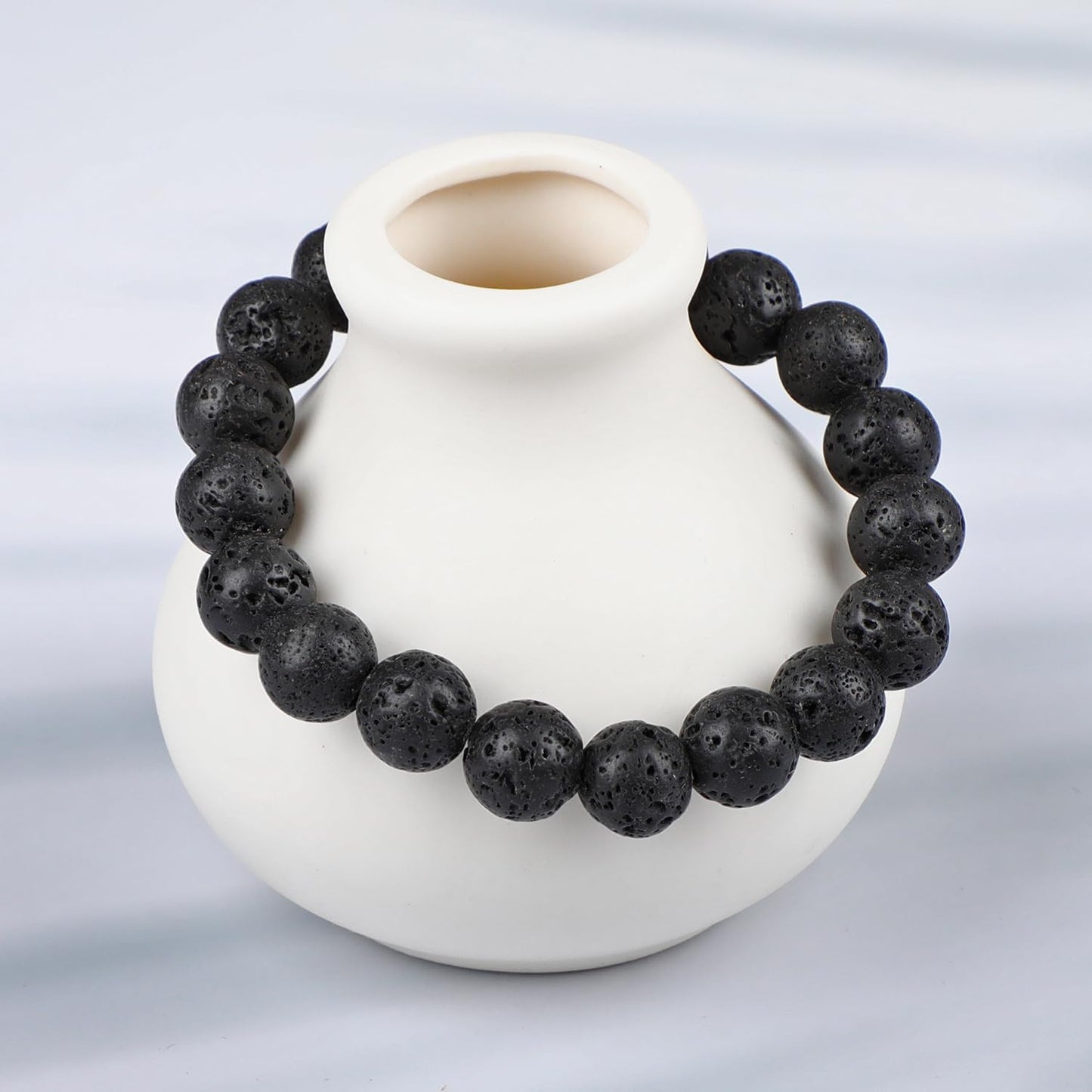 LPBeads Handmade Natural Gemstone Stretch Elastic Bracelet Healing Crystal Round Stone Beads Jewelry Gifts for Women Men