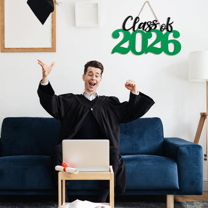 Class of 2026 Wooden Sign Graduation Party Decorations 2026 White Graduation Photo Booth Prop Senior2026 Sign for High School College Party