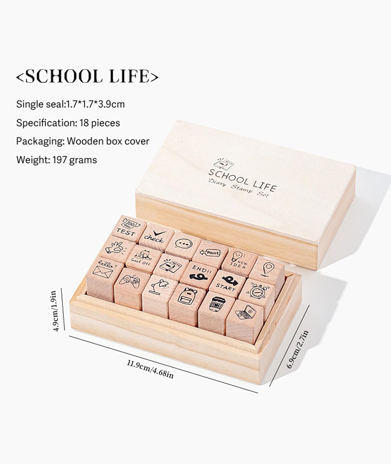 25pcs Mood Expression Wooden Rubber Stamps Kit, Cute Small Emoticon Theme Stamps for Decorative Diary Planner DIY Craft Scrapbook Card Making Letters Journal