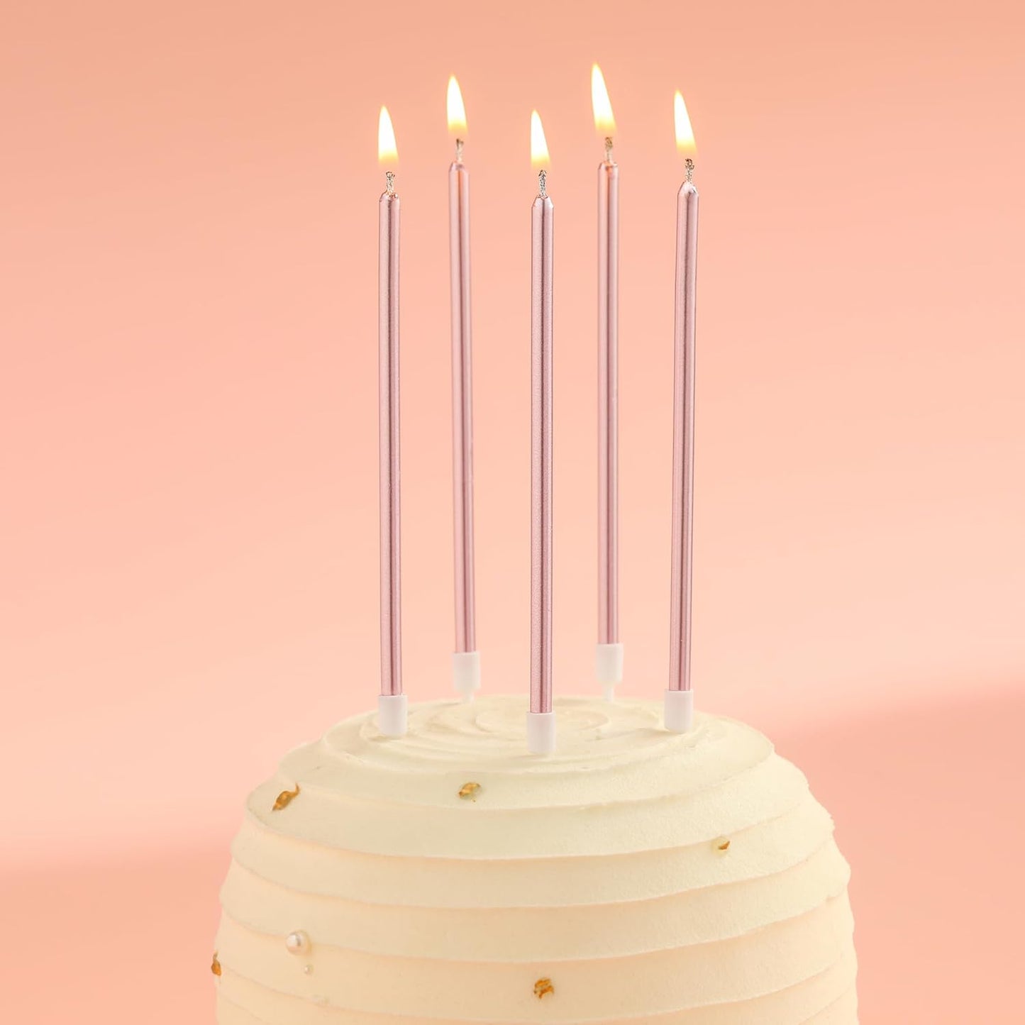 Pink Gold Long Thin Birthday Candles, Cake Candles, Birthday Parties, Wedding Decorations, Party Candles