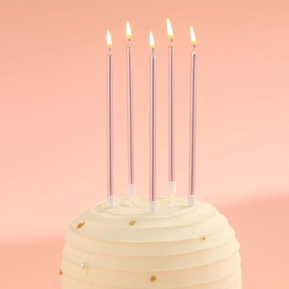 Pink Gold Long Thin Birthday Candles, Cake Candles, Birthday Parties, Wedding Decorations, Party Candles
