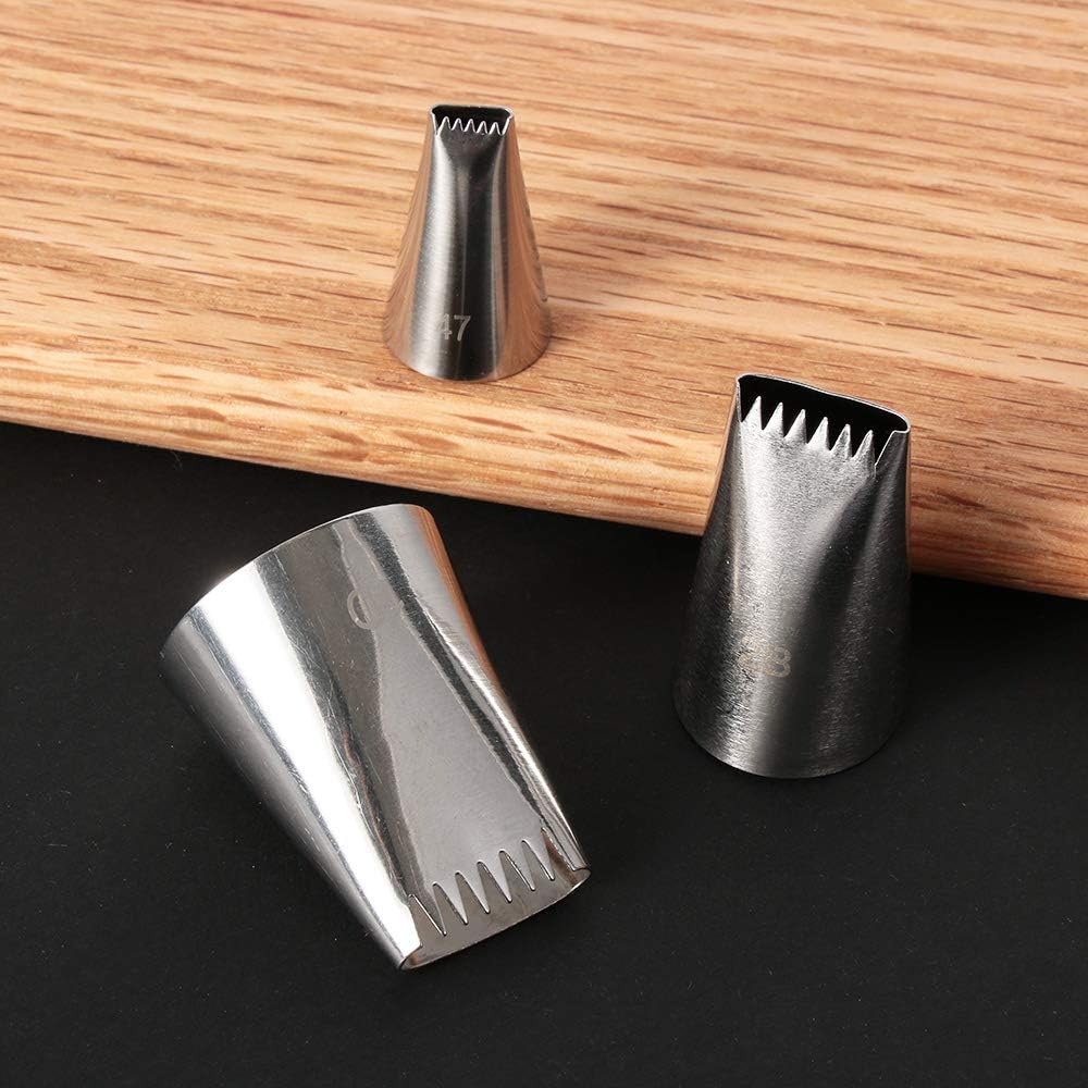 Piping Tips For Cake Decorating, Stainless Steel Icing Piping Nozzles For Pastry Fondant Decorating Tools (C)