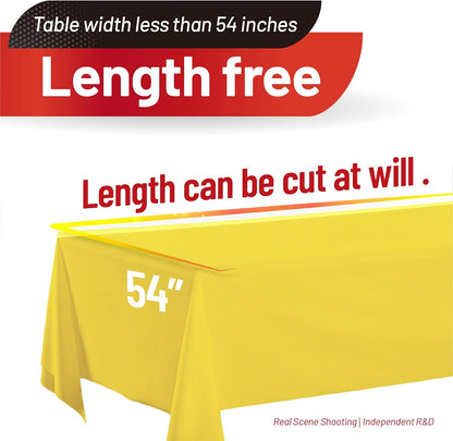 Plastic Table Cloth, 310 Ft X 54 in Disposable Tablecloth White Plastic Tablecloth with Any Cut Sliding Cutters Premium Table Cover Roll for Picnics, Parties, Birthdays, Weddings