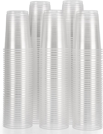 Clear Plastic Party Cups - 100 Pack, 8 Oz Each