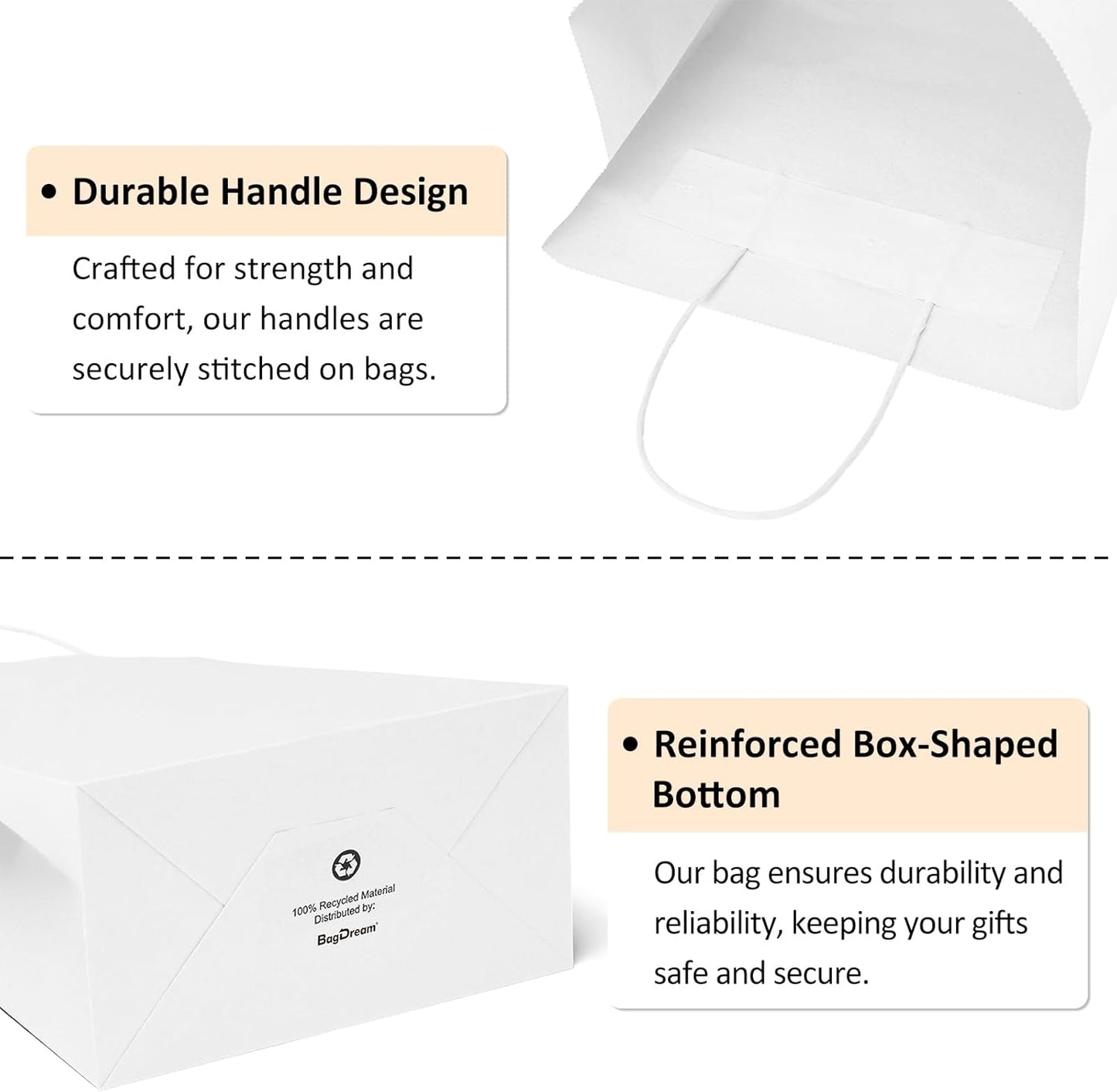 BagDream Kraft Paper Bags 25Pcs 5.25x3x8 Inches Small Paper Gift Bags with Handles Bulk for Party Favor, Retail, Merchandise, Black Gift Sacks