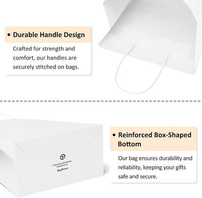 BagDream Kraft Paper Bags 25Pcs 5.25x3x8 Inches Small Paper Gift Bags with Handles Bulk for Party Favor, Retail, Merchandise, Black Gift Sacks