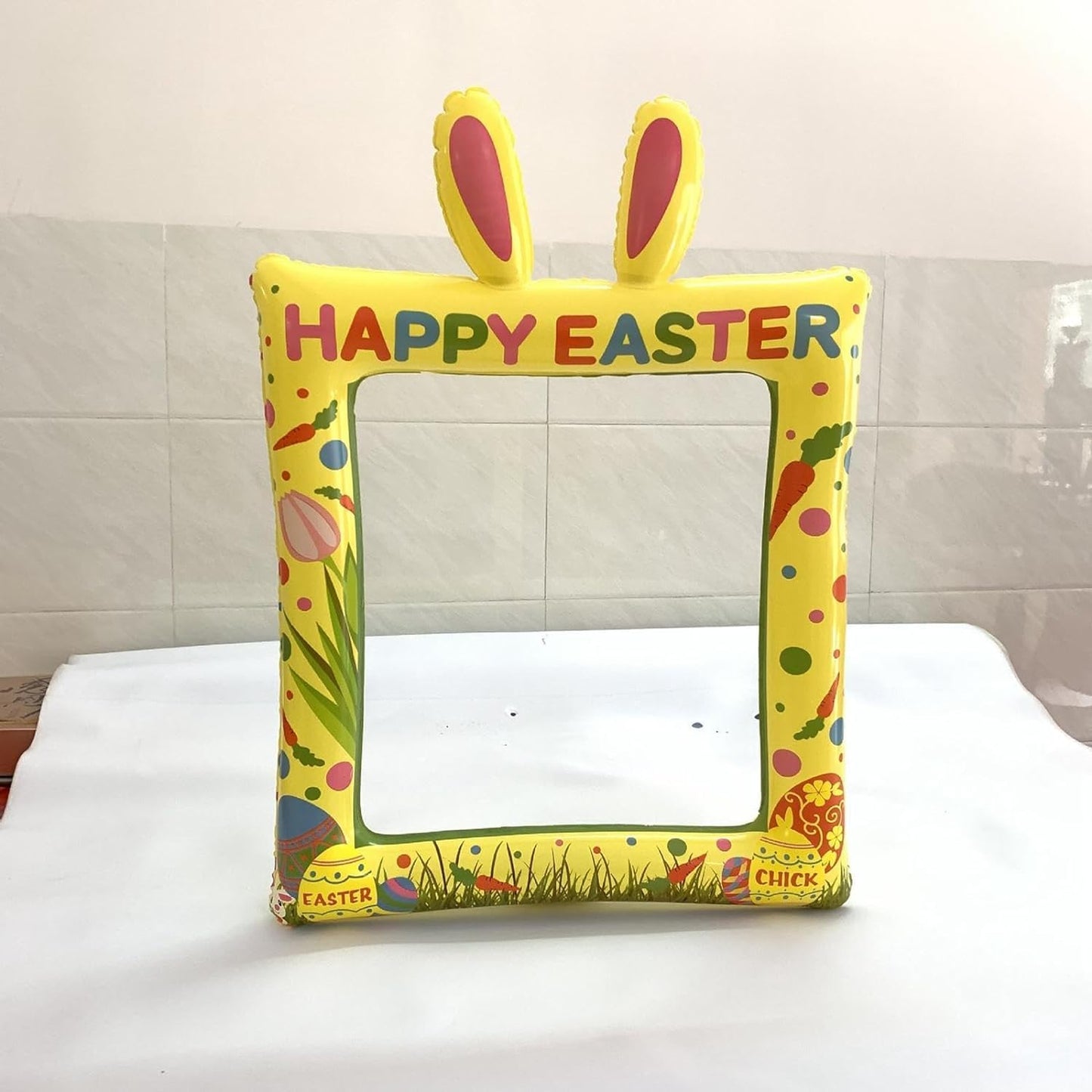 Easter Photo Booth Frame Inflatable Photo Frame Selfie Photo Frame Party Photo Booth Inflatable Picture Frame Prop for Easter Bridal Festival Party Supply