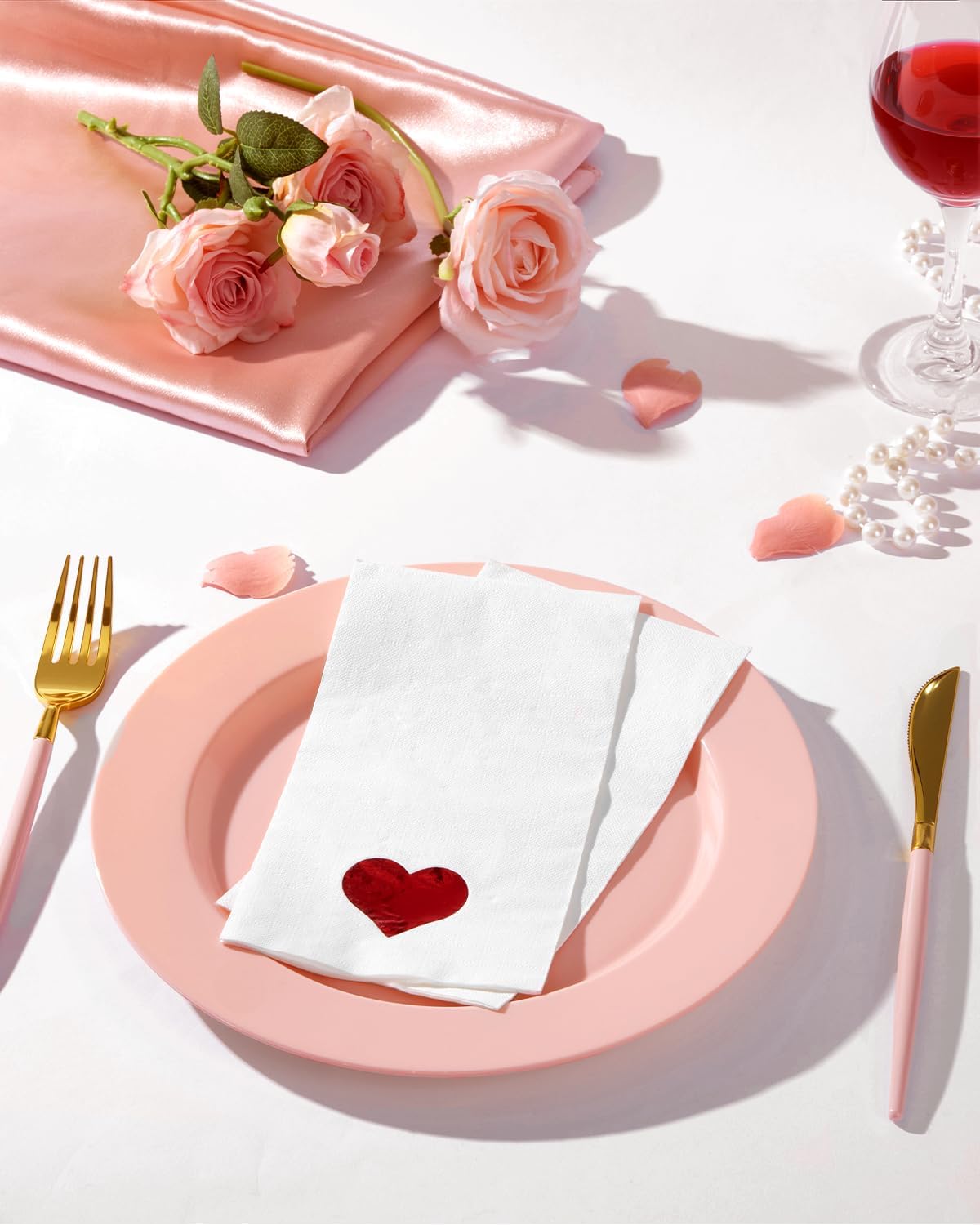 BESTVIP 200 Pack Disposable Paper Napkins, 3-Ply Dinner Napkins with Gold Trim for Guests, Bathroom Paper Hand Towels Soft and Absorbent, Perfect for Kitchen, Dinner, Party, Wedding or Event