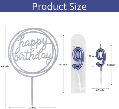10-Piece Number Birthday Candles - Glitter Cake Toppers for Birthday & Wedding Parties