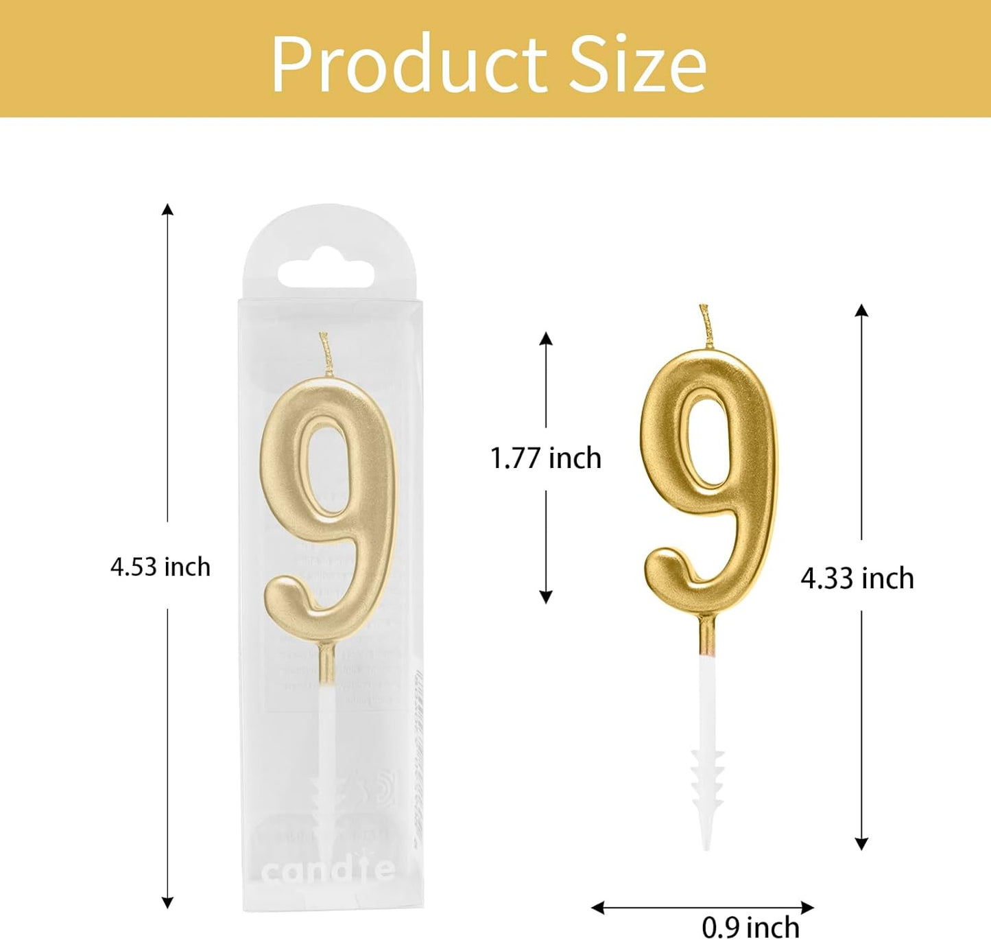 Beanlieve 10-Pieces Numeral Birthday Candles - Cake Numeral Candles Number 0-9 Glitter Cake Topper Decoration for Birthday,Wedding Anniversary,Party Celebration (Colourful)