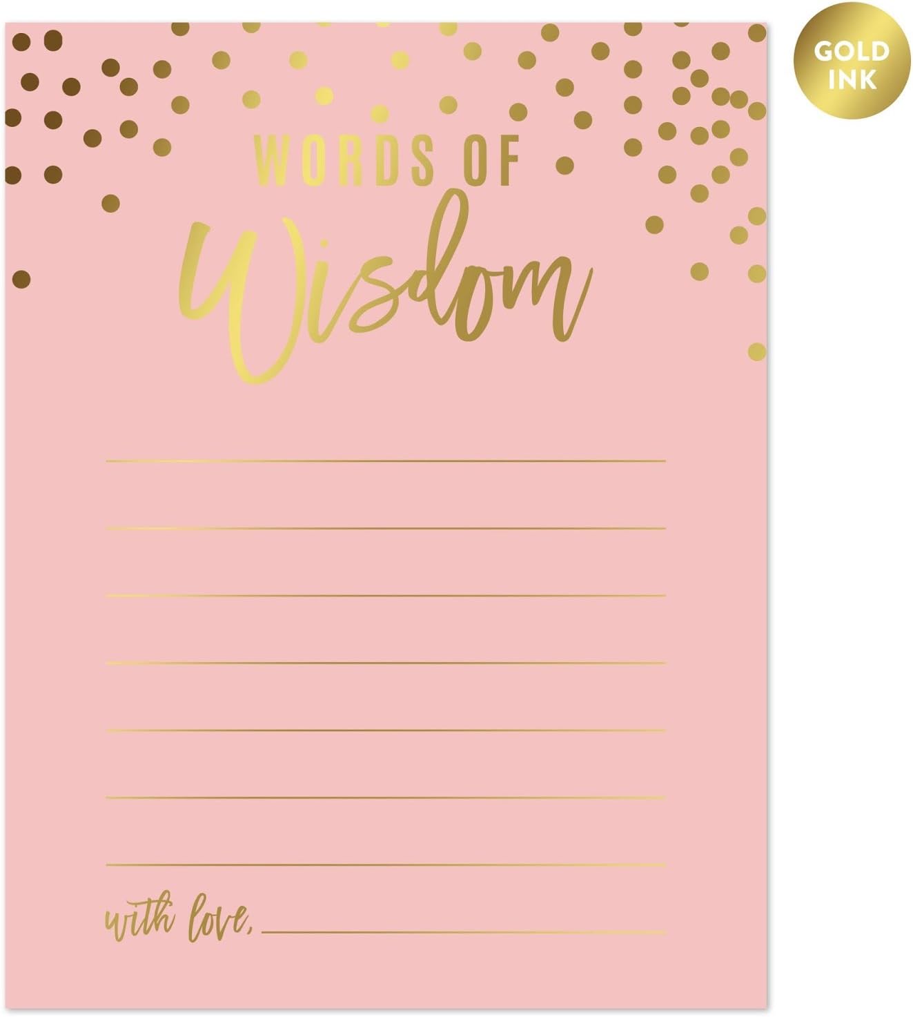Andaz Press Blush Pink and Metallic Gold Confetti Polka Dots Bachelorette Party Bridal Shower Collection, Scavenger Hunt Game Cards, 20-Pack
