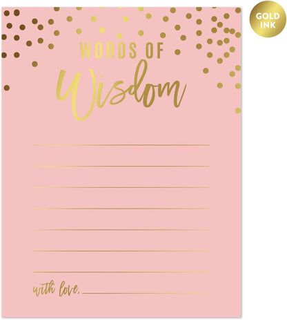 Andaz Press Blush Pink and Metallic Gold Confetti Polka Dots Bachelorette Party Bridal Shower Collection, Scavenger Hunt Game Cards, 20-Pack