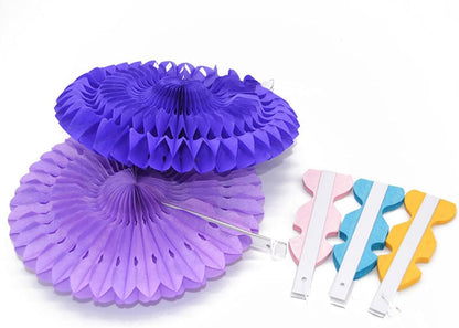 12PCS Colourful Paper Fans Party Decorations,Rainbow Hanging Ceiling Honeycomb Round Tissue Paper Fans for Mexican Engagement Fiesta Cinco De Mayo Party Decorations