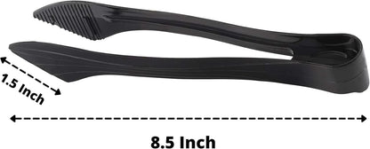 PARTY BARGAINS 8.5″ Clear Plastic Serving Tongs 12-Pack – Heavy-Duty Disposable & Reusable Kitchen Tongs for Parties BBQ Buffet Salad Appetizers Catering
