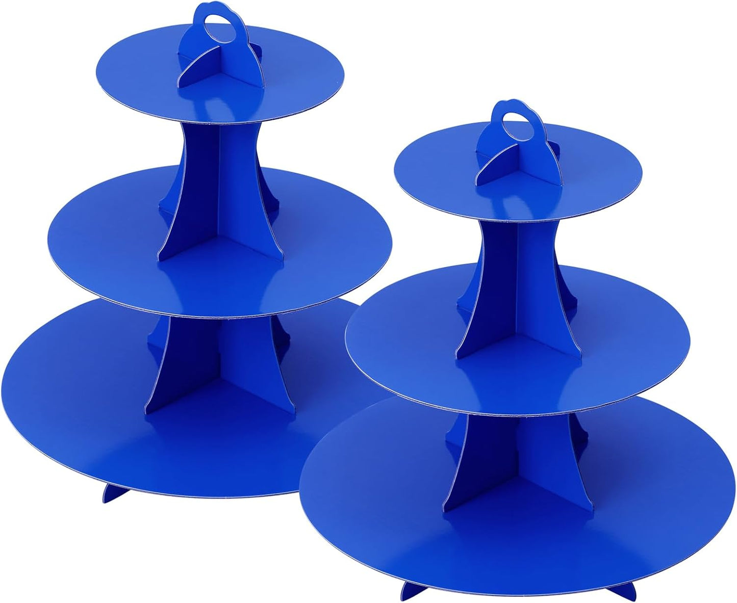 Soleebee 3-Tier Round Cupcake Stand, Cardboard Cupcake Tower, Dessert Cup Cake Stand Tower for Birthday Wedding Party Decoration, Cupcake Tier Stand 1 Set (Hot Pink)