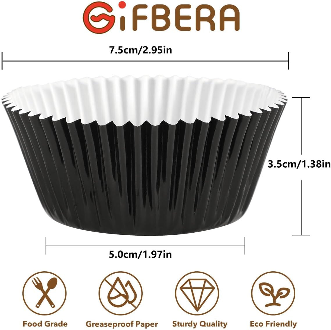 Gifbera Standard Pink Foil Cupcake Liners Wrappers Baking Cups for Baking 100 Count, Pink
