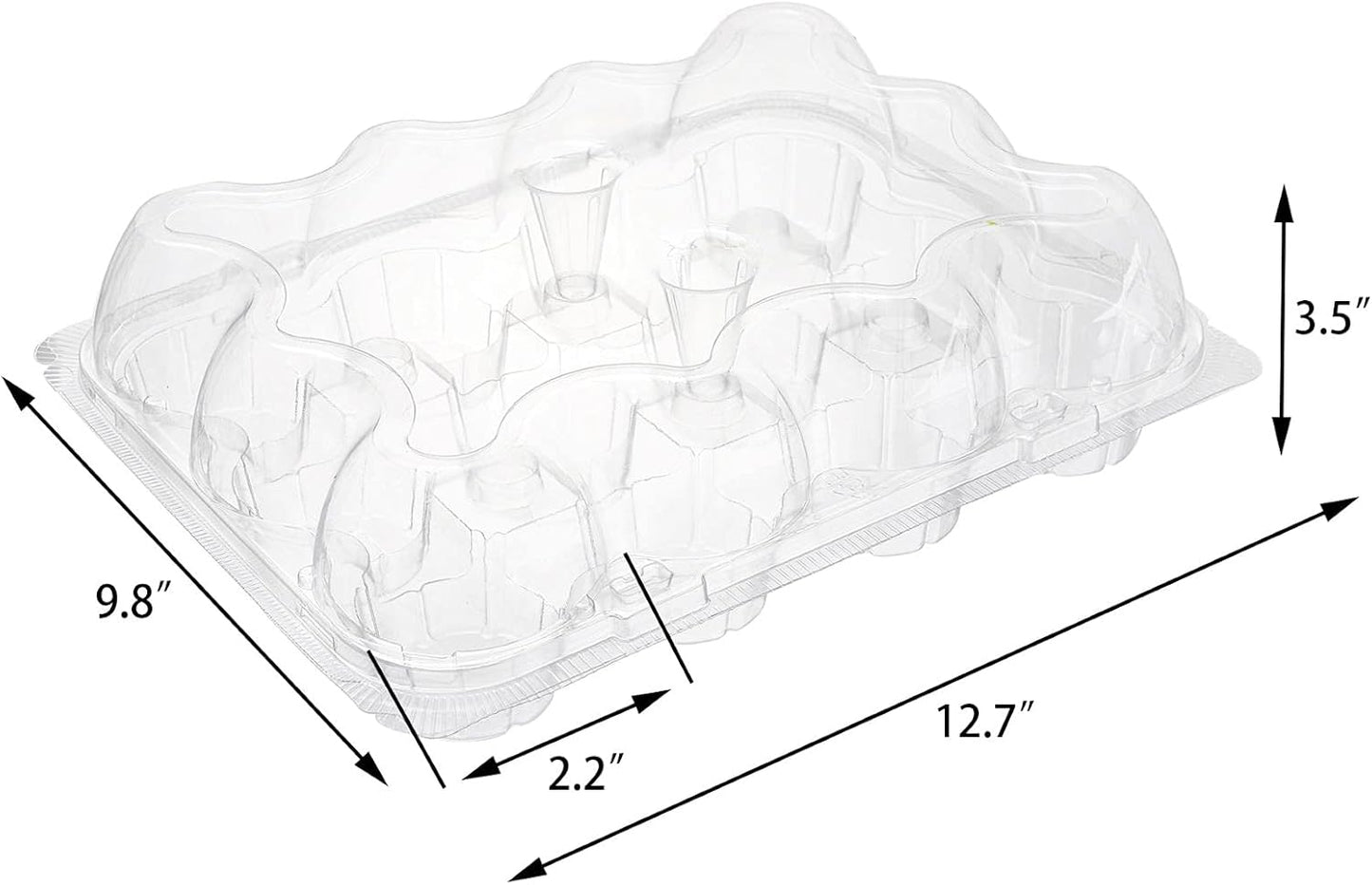 Hedume 12 Pack Cupcake Carrier, 12 Counts Stackable Cupcake Boxes, Clear Cupcake Container with Detachable Lid for Cupcakes, Muffin, BPA-free