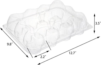 Hedume 12 Pack Cupcake Carrier, 12 Counts Stackable Cupcake Boxes, Clear Cupcake Container with Detachable Lid for Cupcakes, Muffin, BPA-free