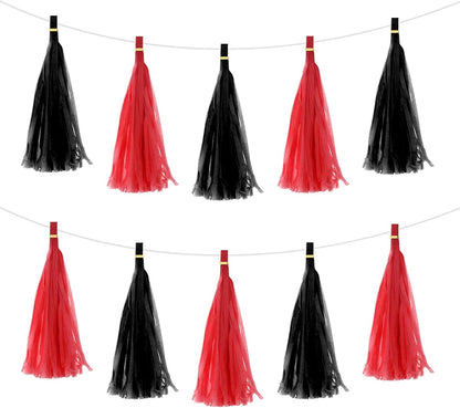 MECCANIXITY 20Pcs Light Blue Tassel Garland Banner with Rope Tissue Paper Tassels Party DIY Kits for Anniversary Wedding Birthday Party
