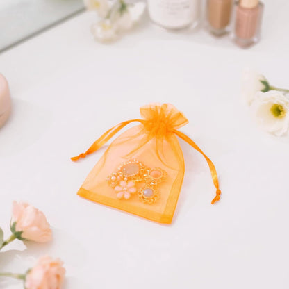 joycraft 50Pcs Organza Bags, 2x3 inch Gift Favor Bags, White Wedding Favor Bags, Jewelry Pouches with Drawstring, Mesh Bags Drawstring for Jewelry, Festival, Makeup, Candy, Desserts