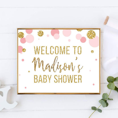 Andaz Press Blush Pink Gold Glitter Girl Baby Shower, Printable Table Tent Place Cards, 20-Pack, Seat Placement Cards Blank Place Cards For Table Settings Name Cards for Wedding, Graduation Food Cards - Colors B
