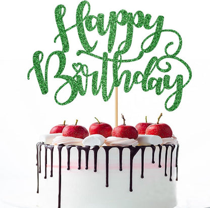 Handmade Glitter Happy Birthday Cake Topper,Birthday Party Cake Decorations, Anniversary/Birthday Party Decoration Supplies (Rainbow)