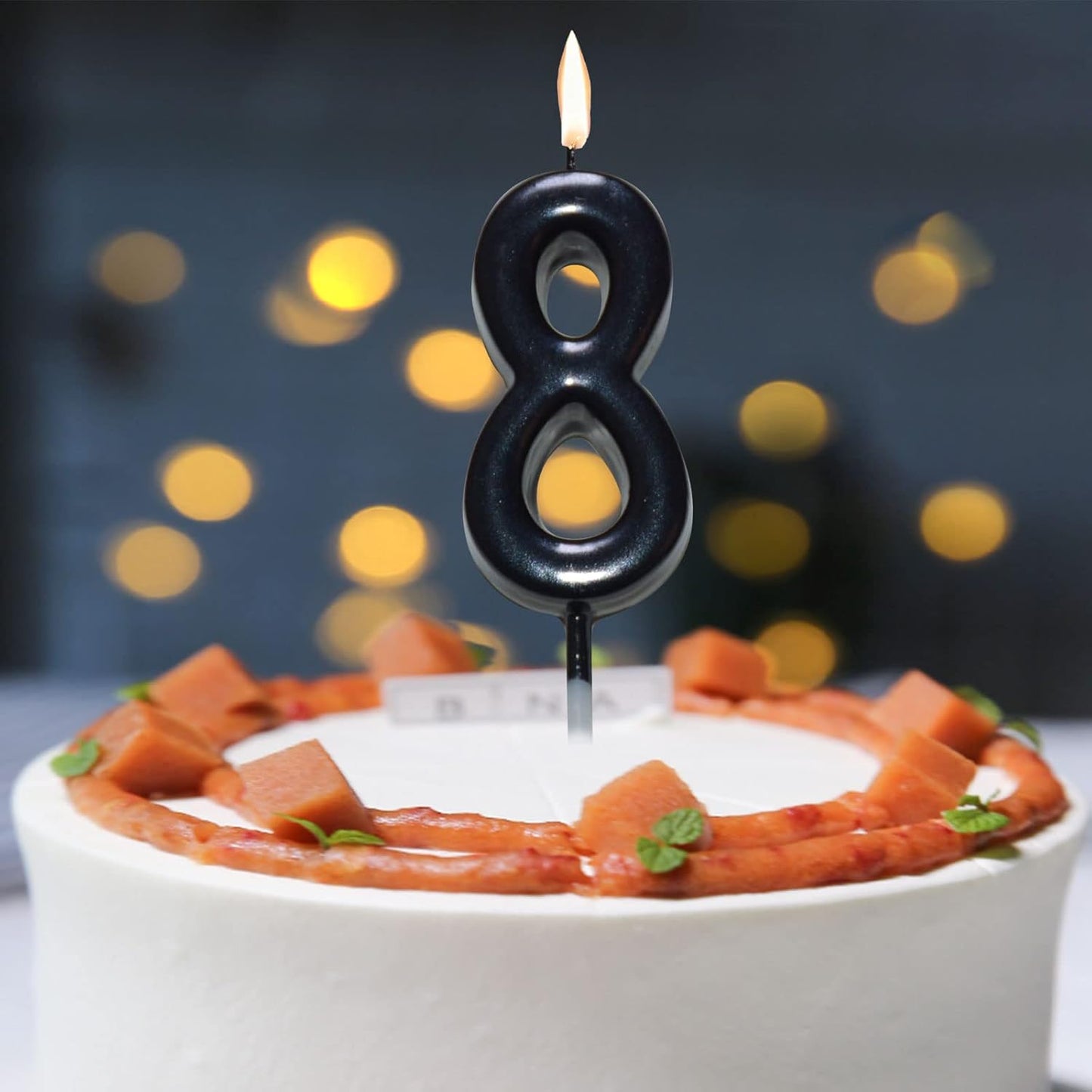 10 Pieces Birthday Numeral Candles, Cake Numeral Candle for Cake Decoration, Number 0-9 Cake Topper Candles Number 0 1 2 3 4 5 6 7 8 9 for Birthday Wedding Anniversary Party Celebration, Black
