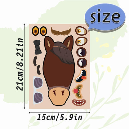 24 Sheets 8.27''×5.9'' Make Your Own Stickers for Kids Toddlers, Make a Face Stickers Mix and Match with Unicorns Dinosaur Horse and Sea Animals for Kids Party Favors Activities