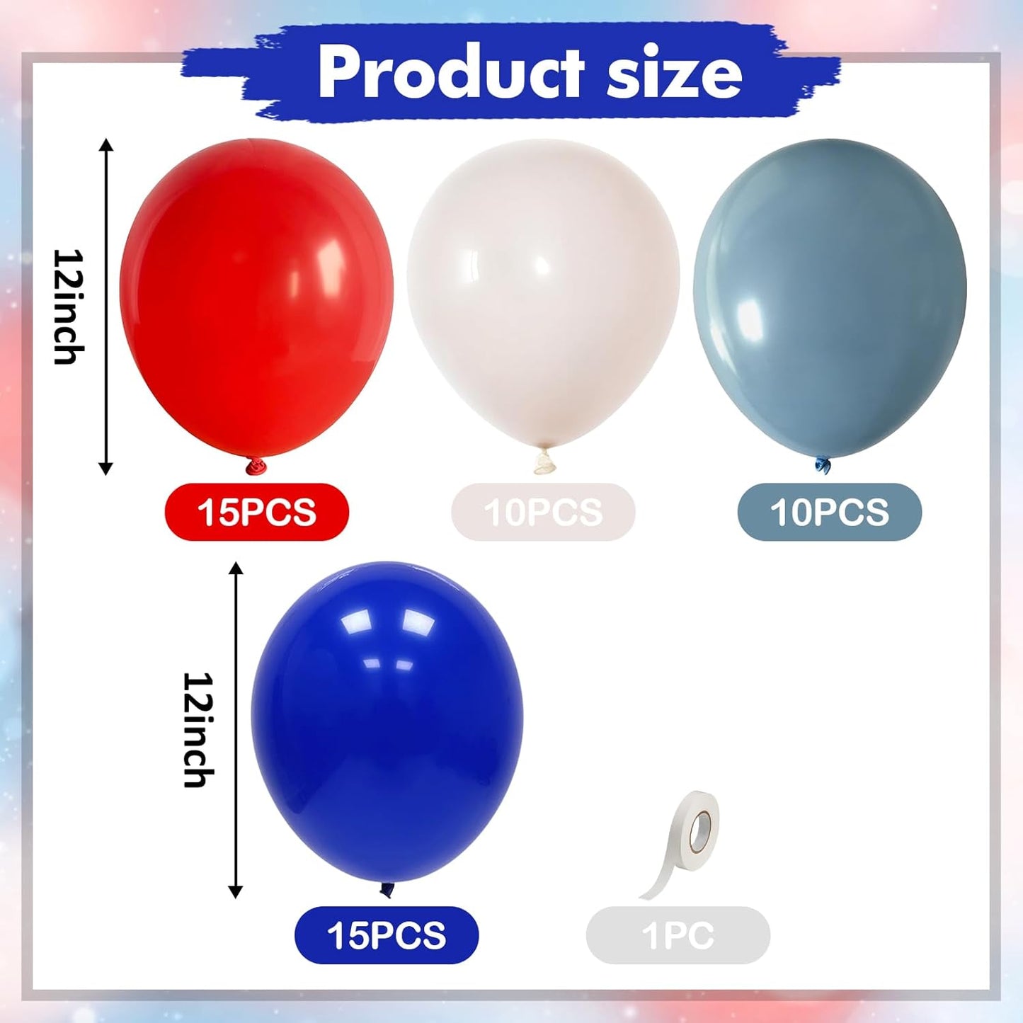 60 Pcs Blue and Silver Balloons, Navy Royal Blue Silver Party Balloons with Metallic Confetti Helium Latex Balloons for Birthday Baby Showers Fathers Day 2025 Graduation Decoration
