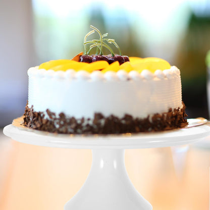 8.8 inch White Ceramic Cake Stand, Round Dessert Display Platter, Pedestal Serving Holder for Birthday Party Wedding Cupcake Pastry