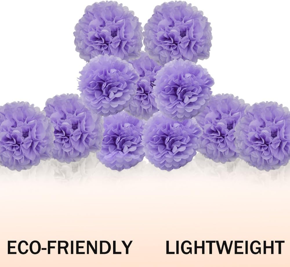 Yosawa 12 Pcs Tissue Paper Pom Poms Flowers,10''12''Paper Flower Party Decorations for Wedding Birthday Baby Shower Baby Girl Room Nursery Decoration（Sky Blue/ZH）