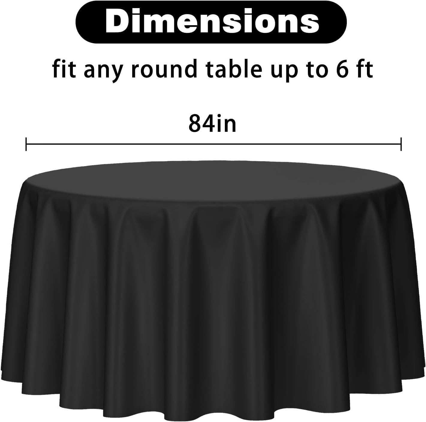 Kopokita 2PCS Black Plastic Tablecloths 54 x 108 Inch, Disposable Table Cloths Rectangle Party Table Covers