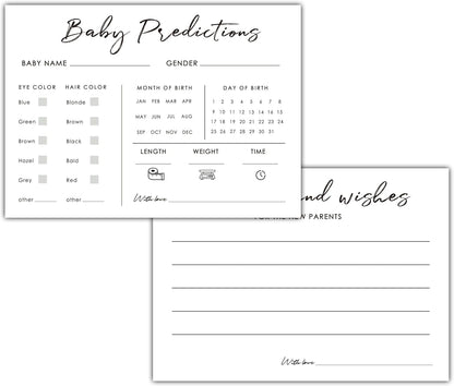 Baby Predictions and Advice Cards, 5" x 7" Pink Baby Shower Predictions Cards, Daily Party Games & Activities Favors for Newparents - G08