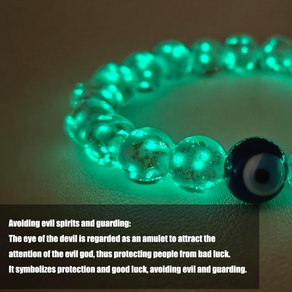 Handmade Glow-in-the-Dark Beaded Bracelet, Luminous Wrist Accessory, Fashion Bracelet for Women, Ideal Gift for Night Events, Parties & Birthdays
