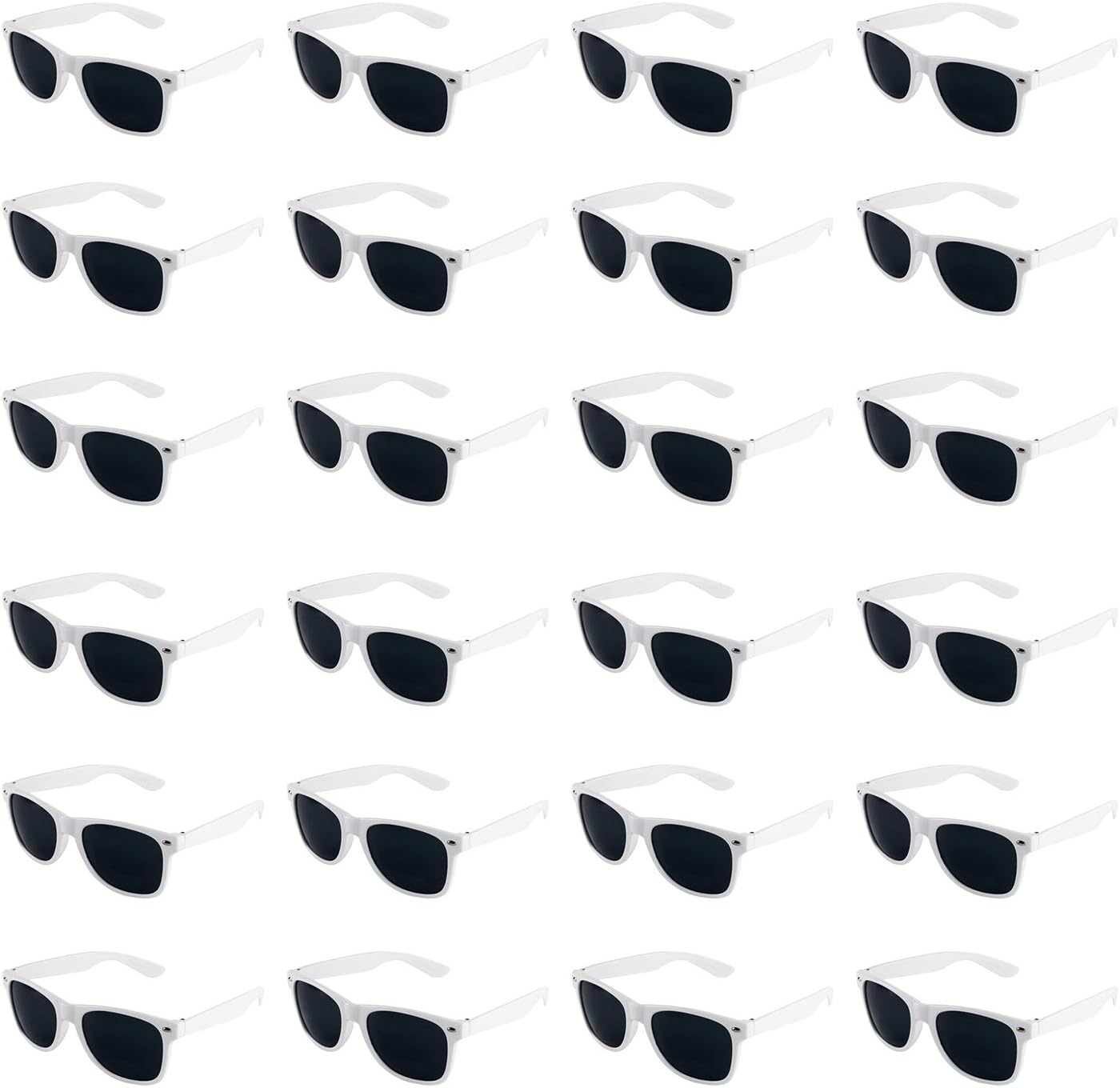 Super Z Outlet Plastic Vintage Retro Style Sunglasses Classic Shades Eyewear Party Favors (24, White)