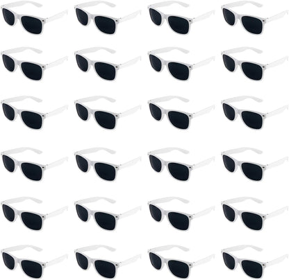 Super Z Outlet Plastic Vintage Retro Style Sunglasses Classic Shades Eyewear Party Favors (24, White)