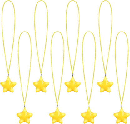 8 Pcs Light Up Necklaces Flashing Star Bead Necklaces Glow In The Dark Party Supplies for Weddings Birthday Valentines Mardi Gras July 4th Halloween Christmas