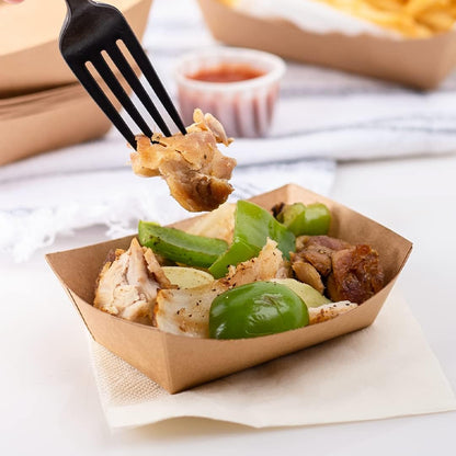 Karat Paper Food Trays Disposable [2 LB - 1,000 ct] Sturdy Food Boats, Leak Resistant | Ideal for Snacks, Nachos and Finger Foods