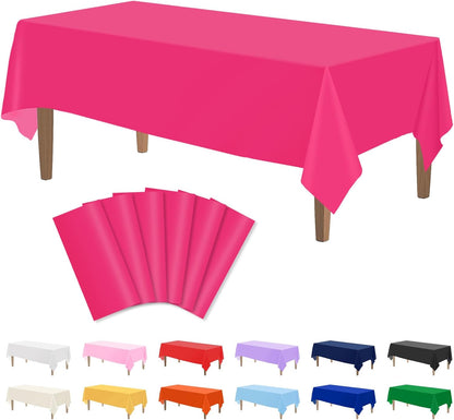 Kopokita 2PCS Black Plastic Tablecloths 54 x 108 Inch, Disposable Table Cloths Rectangle Party Table Covers