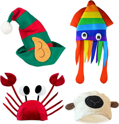 12 Assorted Funny Hats Crazy Party Hat for Adult Teen, Photo Booth Props Dress Up Costume Accessories