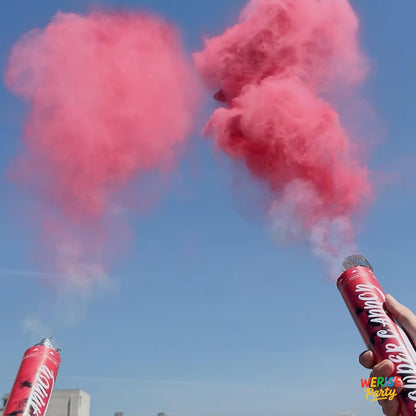 Red Powder Cannon Poppers, WERISE Party Biodegradable Smoke Poppers Cannon 12 Inch Powder Poppers for Birthday Party Valentines Day and Graduation 2 Pack