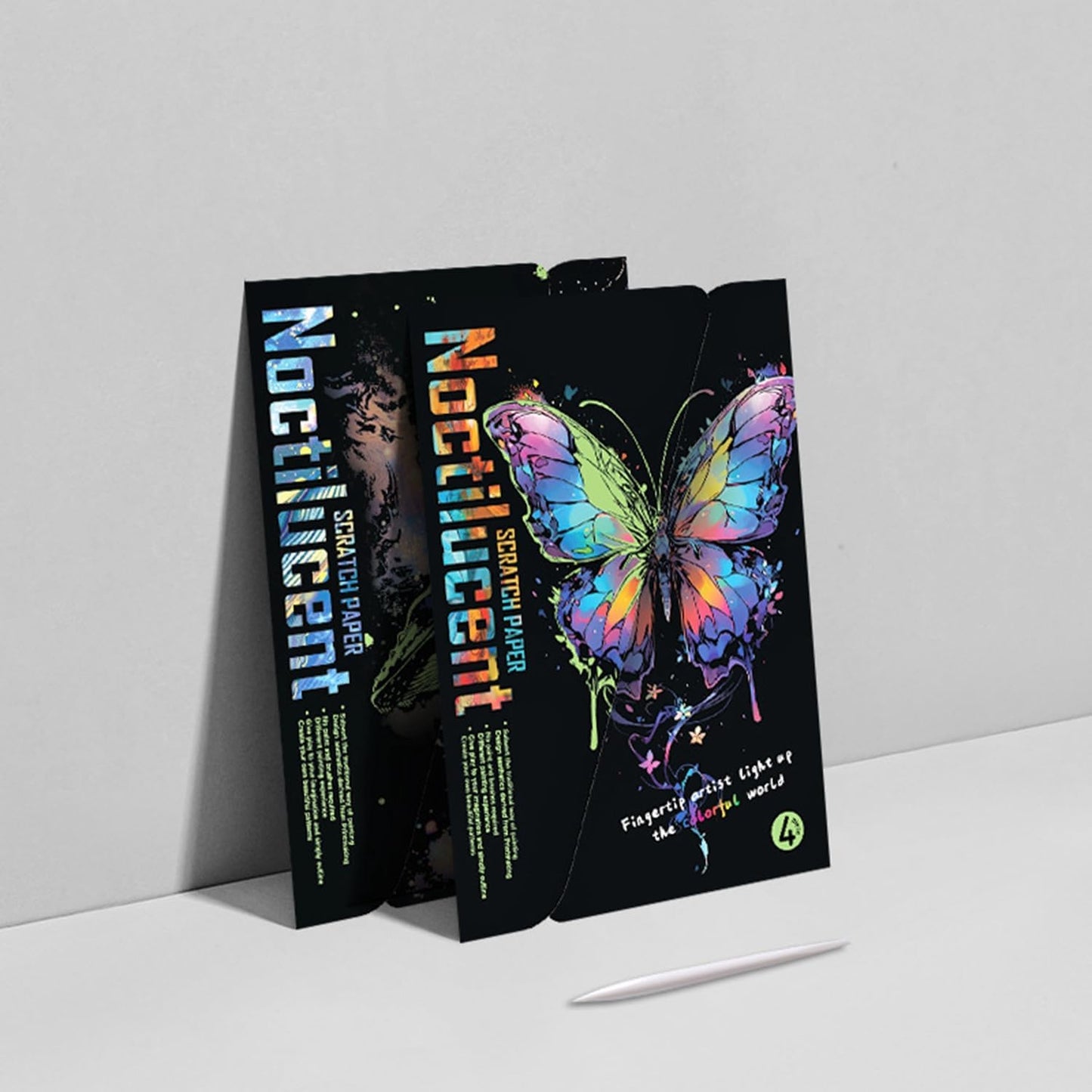 Georgie Porgy Scratch Paper Art Set for Kids Adults Magic Rainbow Scratchboards for DIY Arts and Crafts Kits Christmas Birthday Gift with Scratching Tools Kit (A4-Noctilucent Whale + Sea World)