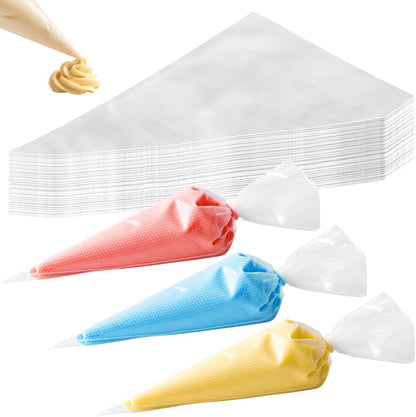 200 Pcs Disposable Cream Pastry Bag Cake Icing Piping Decorating Tool Cupcake Decorating Piping Icing Bag (Red)